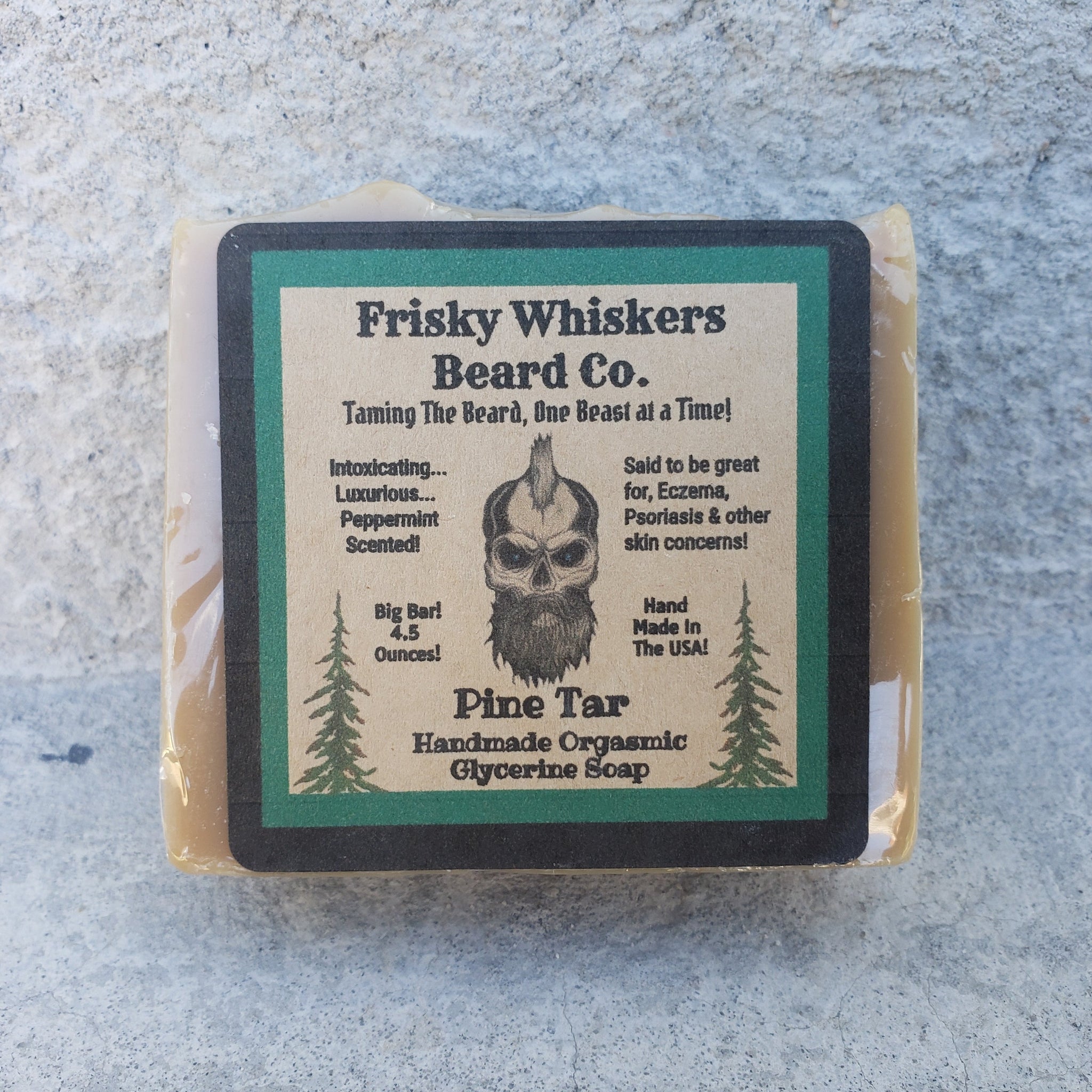 Hand Made ORGANIC LUXURY Pine Tar Soap ~ Frisky Whiskers Beard Co